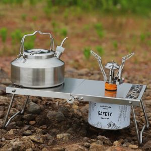 Grills Camping portátil Table dobrável Mini -dobrável mesa dobrável aço inoxidável piquenique ao ar livre Mesas de fogão