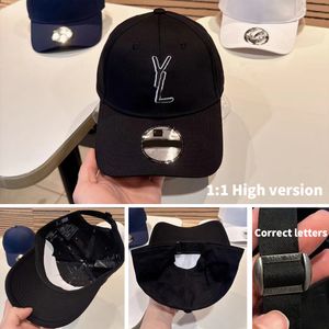 Luxury designer baseball cap classic embroidered Y Logo hat 2024 official website 1:1 pure cotton high version summer sun visor black sun hat