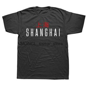 Herr t-shirts roliga shanghai t skjortor grafisk bomull strtwear korta slve födelsedagspresenter sommarstil t-shirt herr kläder h240506