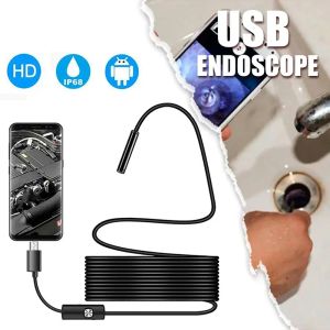 Kameror 5,5 mm HD Endoskop Kamera Vattentät Micro 6 LED IP67 Endoskop för bilar Industriell smartphone Mini Camera USB Type C