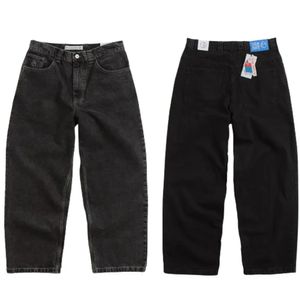 Harajuku Hip Hop Streetwear Big Boy Y2K Skateboard calça jeans Bordado de bordado retro Azul Jeans Homens Mulheres góticas de calça larga 240430