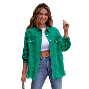 casaco feminino casaco indefinido jaqueta jeans de mulher casual lapel cola de manga longa de peito simples de peito de peito sólido cor de cintura larga com cinto de casacos tenros femininos