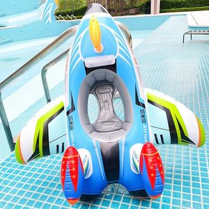 Aereo gonfiabile Aircraft Anghut tubo giocattolo sedile per bambini per il cerchio per bambini Piscina galleggiante Acqua Fun bambini 240506