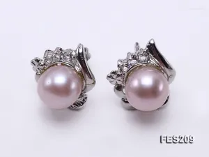 Stud Earrings Unique Pearl Jewelry 7.5mm Lavender Flat Freshwater