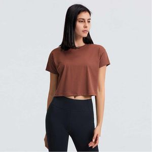 Abiti da yoga Donne camicie Lu-27 Sports Sort Sports Wear Top Fitness Outdoor Fitch Fit Dry Fit Elastic T-Shirts Dr Dhyij Dr Dhyij