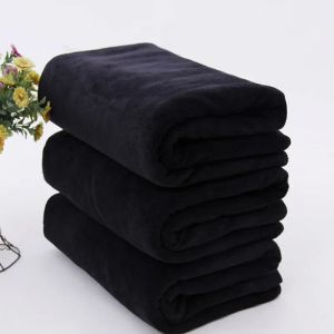 Towels microfiber bath towelsoft and lightweight face towel, odorless bath, spa, gym towel (black)