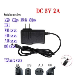 X96 MINI/T95/V88/A5X MAX X88 H96 CONVERTER AC-DC充電器5V/2A EU AU AU US AC DROP DERVILY EL DHBFGのための電源プラグアダプターアンドロイドテレビボックス