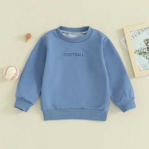 Tシャツの子供のサッカーレター刺繍スウェットシャツ長い袖のトップスシャツのトップスティー幼児衣装赤ちゃんアウターウェア衣類2405