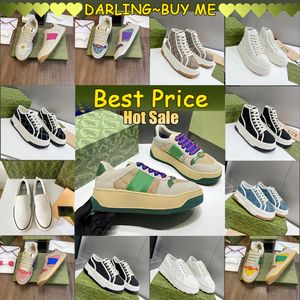 Tennis Casual shoes Luxurys Designers Womens Shoe Green Cotton Mens Sneakers classic womens 2024 best price high quality daily Comfortable fabric vintage