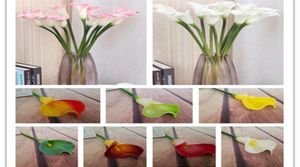 Gerçek dokunuş büyük boy Calla zambak çiçekleri yapay callas çiçek simülasyonu pu calla zambakları düğün centerpieces için 8 renk fl2877904