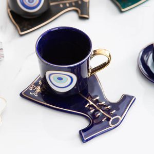 Mugs Turkish INS Wind Light Luxury Ceramic Cup European-style Small Exquisite Coffee And Saucer Set Home Afternoon Tea