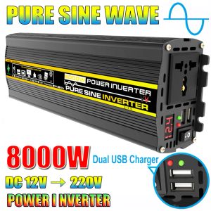 電球HZ3000デュアルUSB LED Pure Sine Wave Intelligent Power Inverter DC 12VからAC 220V 3000/4000/6000/8000Wパワーバンクカーコンバート