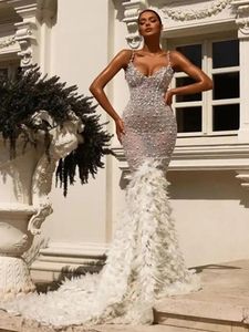 Casual Dresses Women Celebrity Sexy V Neck Pearl Sequins Feather Maxi Long Dress 2024 Elegant Party Evening Stage Performance Vestido