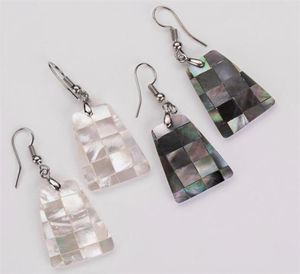HOPEARL Jewelry Trapezoid Shape Dangle Earrings Island Style Mother of Pearl Shell Chic Jewellery 6 Pairs9443374