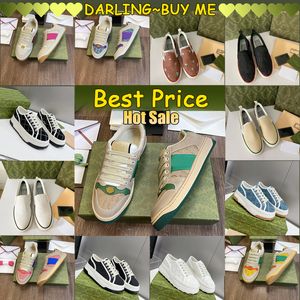 Tennis Canvas Casual Shoes Luxurys Designers Womens Shoe Green Red Sole Cotton Low Top Mens Sneakers Classic Womens 2024 Bästa pris Högkvalitet Vit 2024 dagligen