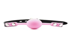 Bola de silicone de silicone preto rosa Borda de boca de couro de boca recheada Erótica de brinquedos sexuais adultos Ball Ball Juguetes Sexuales para parejas2213716