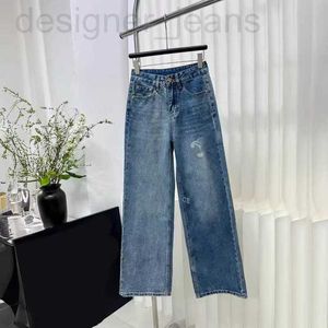 Women's Jeans designer Early spring new CE Nanyou Gaoding casual original style distressed loose fit slimming letter printed straight leg jeans LYJE