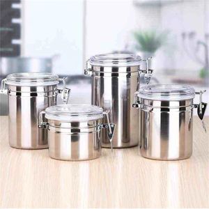 Storage Bottles Multifunctional Steel Canister Set Kitchen Container Sealed With Clear Lid