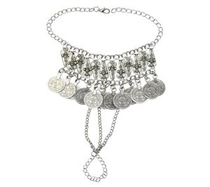 Silver Metal Festival Monety Bracelety Tassel For Women Bohemian Gypsy Tribal Beach Party Biżuteria Prezenty 5238255