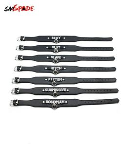 SMSPADE LEATHER BDSM воротниц для взрослых секс -игрушки Регулируемые записные ремни рабыня рабство рабство рабство рабство шейка жгут ремня ремня секс -игрушки для пары Y192018595