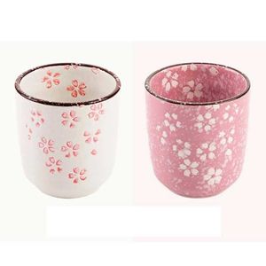 Tumblers Famiglia che beve tazza da tè nuovo set sakura che produce acqua in stile giapponese H240506