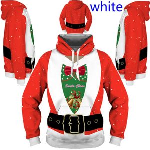 Erkek Hoodies Sweatshirts En son moda Noel 3D Hoodie, eğlenceli Noel Baba ile Baskı Rol Yapma Spor Giyim Sıradan Fermuarı Q240506