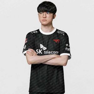 T-shirty Męskie Koszulki T-shirty Faker Kit League of Legends World Finals T1 lol esports Professional League Training Top T240506