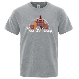 Herren-T-Shirts Sommer Lustiger Malz gedrucktes T-Shirt Alkohol betrunken übergroß