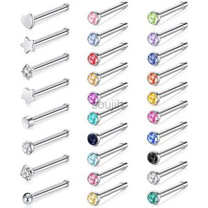 Body Arts 20 Gauge Nose Stud Rings Surgical Steel Nose Pin Bone Studs Nos Piercing Jewelry D240503