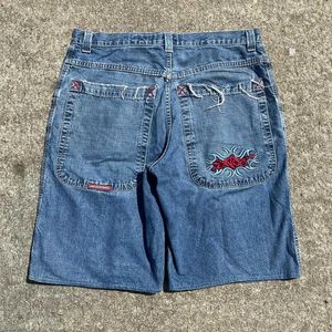 Męskie szorty uliczne odzież jnco spodnie Y2K Pants Harajuku Hip-Hop Graphic Retro Blue Pocket Gym Shorta