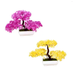 Decorative Flowers Artificial Bonsai Tree Faux Plants Fake Potted Plant Ornament For Windowsill