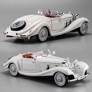 Diecast Model Cars 1 24 1936 Benz 500K alloy car model die-casting metal classic car model simulation sound and light series childrens toy giftsL2405