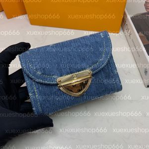 Marki designerskie torby damskie krótki portfel metalowy hasp dżins jacquard litery żeńskie puckie portfele składane przenośne torby na karty torby na ramię torebki damskie torby sprzęgła