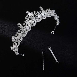 Wedding Hair Jewelry ICazo Bridal Wedding Prosty imitacja Pearl Crown Clip