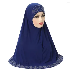 Roupas étnicas Ramadã Mulheres muçulmanas Hijab Puxe instantânea de sacrf oração turbante véu