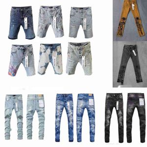 Projektant Mens Purple Denim Spodni Mens Purple Dżinsy Szorty Jean Men Pants Prosto projekt retro streetwear fioletowe dżinsy