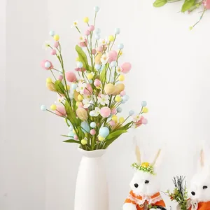 装飾的な花DIYイースターエッグ人工枝現実的に見えるメンテナンスのない広いアプリケーションフラワーパーティーの装飾