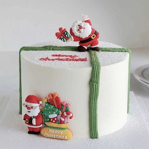 3PCS Candles Christmas Merry Cake Decoration for Santa Claus Christmas Tree Gift Elk Party Holiday Baking Decoration
