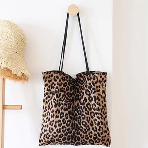 Totes Classic Leopard Printing Top-handle Bag Female Casual Open Shopping Shopper Women Feminine Fierce Fabric Handbag