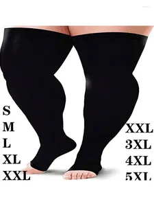 Kvinnors strumpor överdimensionerade män 3xl 4xl 5xl tryckstrumpor 20-30 mmHg anti varicos trombus elastiska segmenterade tights fitness yoga