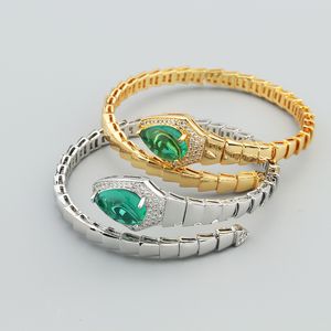 green snake 18K Gold Plated Classic Fashion Charm Bracelet silver bracelets for women daughter mom unisex engagement designer jewlery party gift Wedding