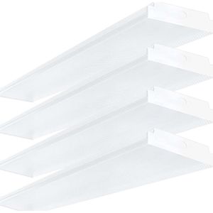 ANTLUX 4FT LED Wraparound Shop Lights - 40W, 4400lm, 4000K, 4 Foot Crystal LED Wrap Light for Garage, Office, Workshop Ceiling - Flush Mount Linear Strip