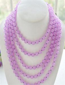 Long 108quot 8mm round lavender gem bead necklace0123453125934