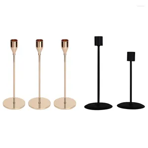 Titulares de vela 5 PCS portador de castelas Metal Taper Stand decorativo