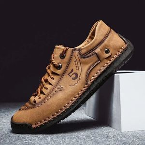 Casual Leather FCEF2 Men skor utomhus bekväm högkvalitativ mode mjuk homme klassisk ankel icke-halklägenheter mockasin trend 240428