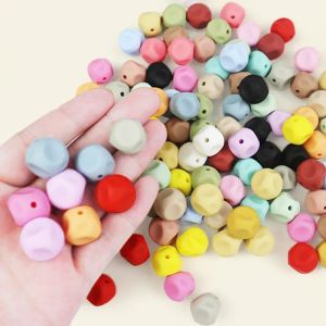 Bloki 100pcs silikonowe koraliki Baby 15 mm BPA za darmo na łańcuch smoczki luźne koraliki nowonarodzone ząbki do żucia akcesoria biżuterii