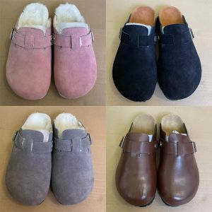 Hausschuhe Deutsche Deutschland Damen Pantoffeln Designer Sneaker Frauen Sandalen Scherling Wildleder Clogs Slipper Weiches Fußbett rosa schwarzer Stein Taupe glatt l