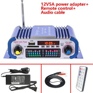 Amplificador Kentiger Hy601 com adaptador de energia 12v5a+cabo de áudio+controle IR Digital HiFi Auto Car Carac.