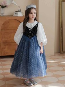 Abiti da ragazza Abito congelato per bambini Girl Anna Dress Up Halloween Costume Spring Cosplay Occasione formale Principessa Girls Birthday Party Dressl2405