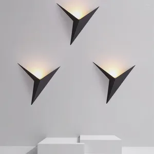 Wall Lamp Modern 3W AC85-265V Led Light Black White Golden Aluminum Triangle Shape Sconce Home Decoration